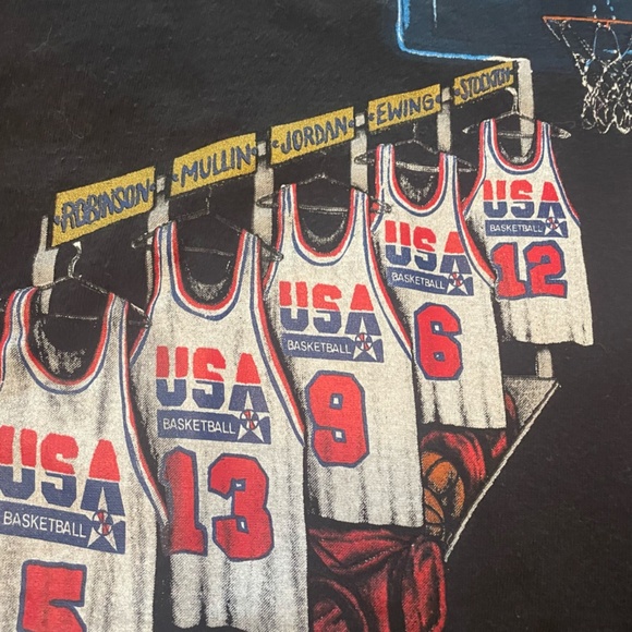 Nutmeg Vtg Single Stitch USA '92 Basketball‎ Dream Team Jerseys T-Shirt Size XL - Picture 3 of 8